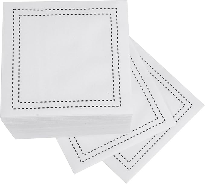 50 Pack White Cocktail Napkins Disposable - Linen Feel 5x5 Inch Premium Dessert Napkins for Weddings, Parties, Birthdays, Anniversary, Suitable for Restaurants, Bars, Reception, Home Events