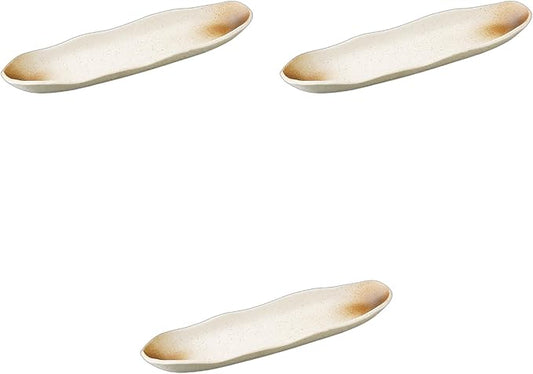 Setomonohonpo Serving Plate with White Igabu [11.0 x 3.1 x 1.0 inches (27.8 x 7.8 x 2.5 cm)] | Appetizer Plate Porcelain