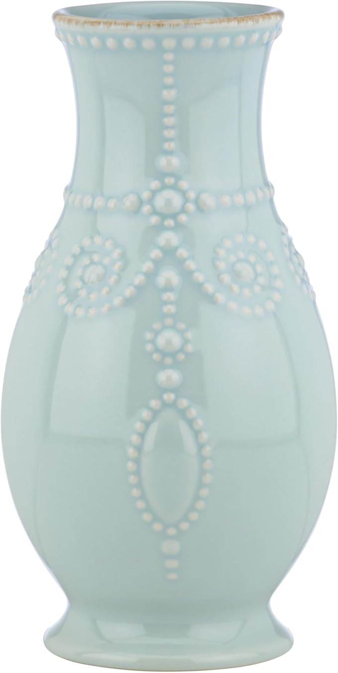 Lenox French Perle Ice Blue 8" Fluted Vase - 869509
