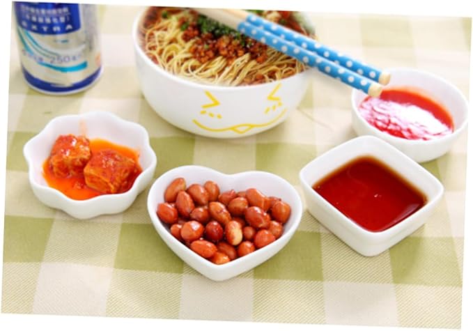 2PCS White Ceramic Dipping Dishes Square Seasoning Sauce Plates for Condiments Appetizers and Desserts Elegant and Stackable Kitchen Serving Bowls