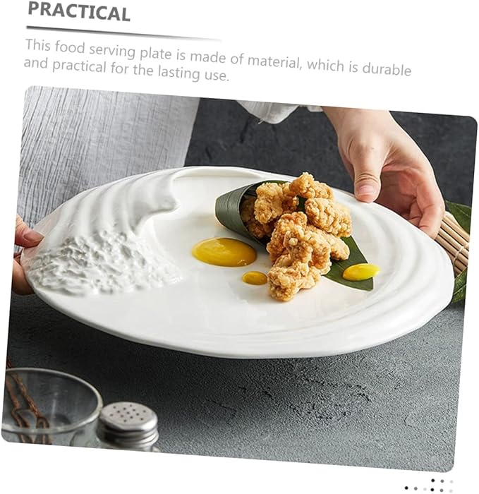 Ceramic Serving Plate for Appetizers and Cold Dishes Unique Pattern -inch Porcelain Dish for Parties and Home Use