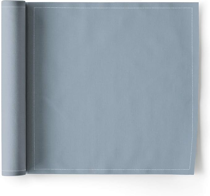 MY DRAP Cloth Washable and Reusable Dinner Napkin - 12.6 x 12.6 in (12 Per Roll, Cotton Foggy Blue)
