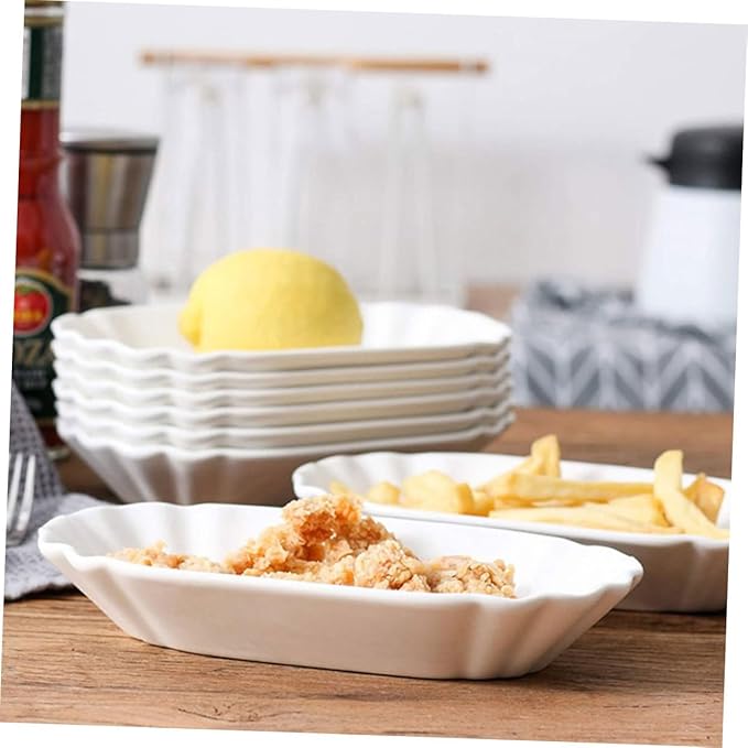2pcs Ceramic Snack Plates Creative French Fries and Fruit Serving Dishes for Parties and Gatherings Safe for Family Use for Appetizers and Dips