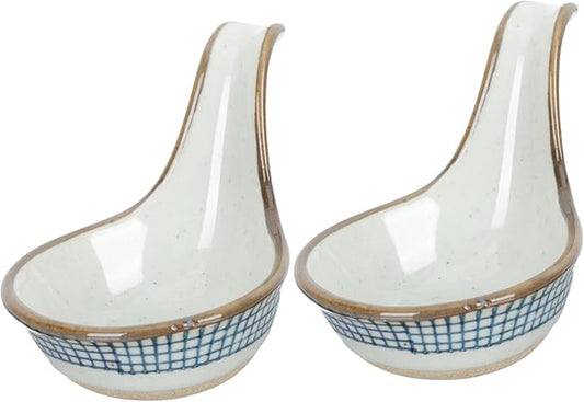 Mobestech 2Pcs Ceramic Caviar Spoon and Sauce Dish Set Food-Grade Kitchen Dipping Bowls for Seasoning and Condiments Creative Serving Tableware