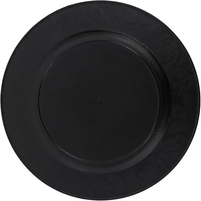 50 Pcs Antique Charger Plates Bulk Round Plastic Dinner Plate Embossed Rim Server Plate Decorative Chargers Floral Plates for Dinner Parties Wedding,13 Inch (silver-50pcs)