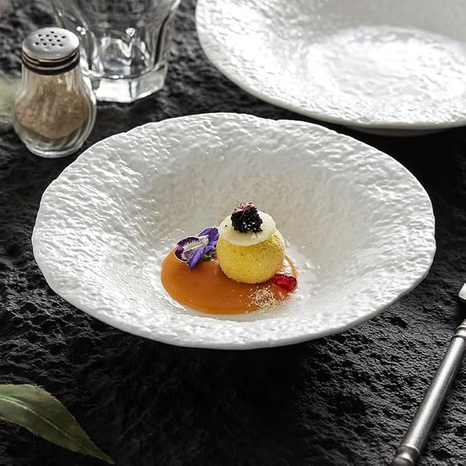 Appetizer Plates Ceramic Tableware Western Dinner Plate Deep Plate Soup Plate Bowl Decoration Cheap Plates(A)