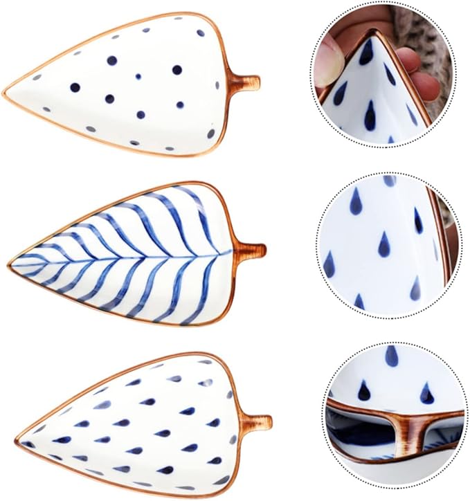 3pcs Mini Ceramic Sauce Dish Set Colorful Glazed Appetizer Plates Food Sauce Dishes for Parties and Entertaining Random Style
