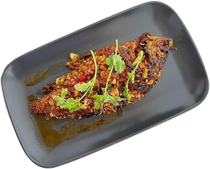 SONGCHAO Party Supplies Rectangular Dinner Plate Ceramic Home Salad Plate Restaurant Coffee Shop Fruit Plate Sushi Plate Dessert Plate Flat Party Plates (Color : A)