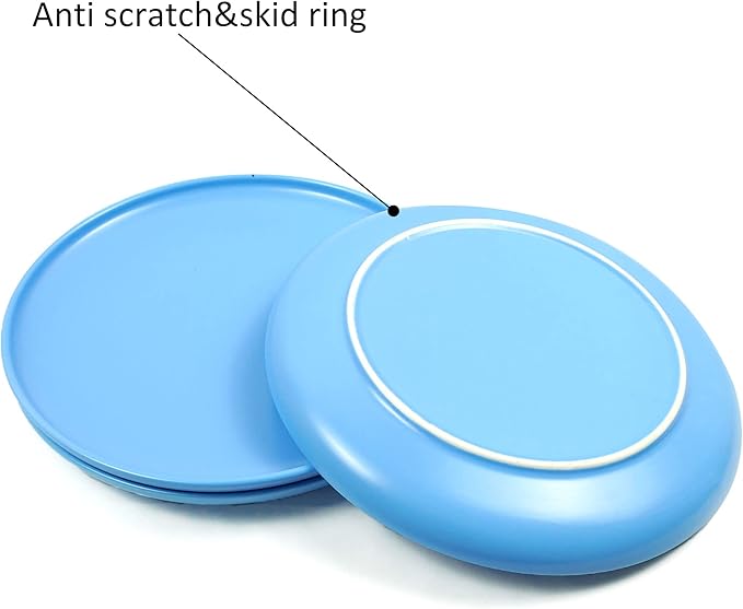 10 Inch Dinner Plates, Matte Blue Ceramic Plates Set of 3, Scratch, Microwave & Dishwasher Safe