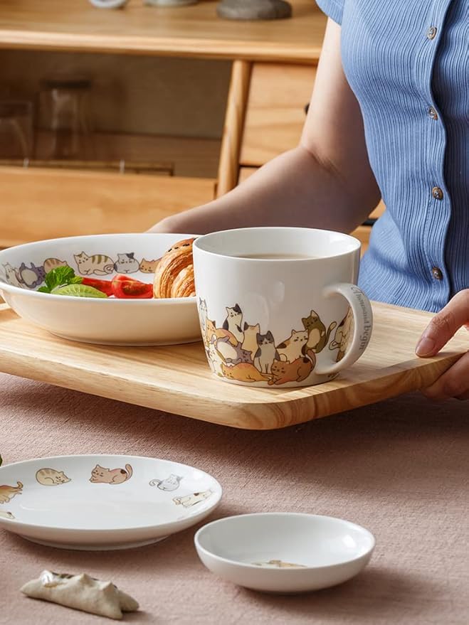 6pcs Ceramic Cat Appetizer Plates, Sauce Plates, Dessert Plates