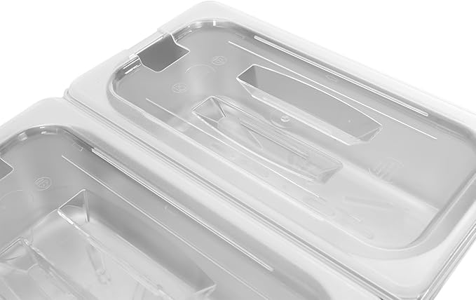 3 Pans Ice Food Serving Display Container, Stainless Steel Serving Tray Catering Supplies Buffet Display Condiment Dispenser Plate Case with Acrylic Replaceable Lids for Restaurant Hotel Kitchen
