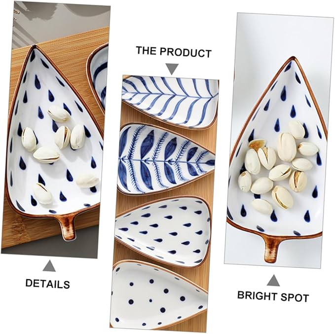 Creative Leaf Shaped Snack Dish Premium Food Serving Plate for Appetizers Sauces Desserts Easy to Clean Tableware for Home Restaurants