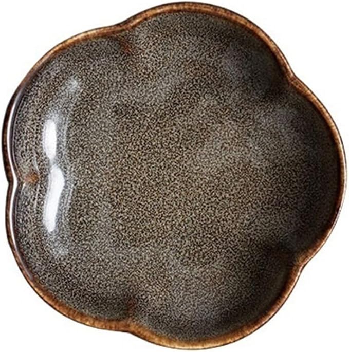 Sauce Dish Creative Plum Blossom Shape Plate Ceramic Tableware Household Dipping Sauce Dish Restaurant Barbecue Dipping Dish Snack Plate(C)