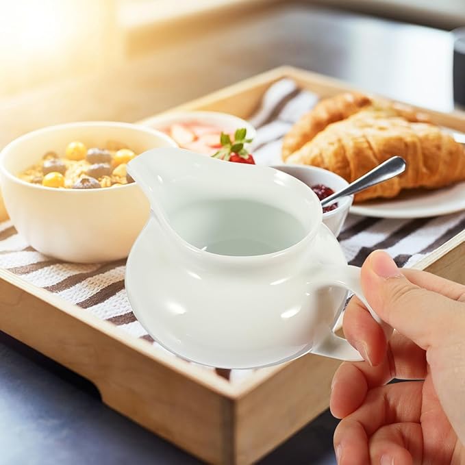 Ceramic Milk Cup Sauce Pot 2.76In White Porcelain Jug for Kitchen Use Easy to Clean Practical Milk Frothing Pitcher for Home Restaurant