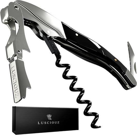 Zero Resistance Corkscrew Silent Wine Bottle Opener Waiters Corkscrew Wine Key Made in Japan (6-Coil Long Corkscrew)