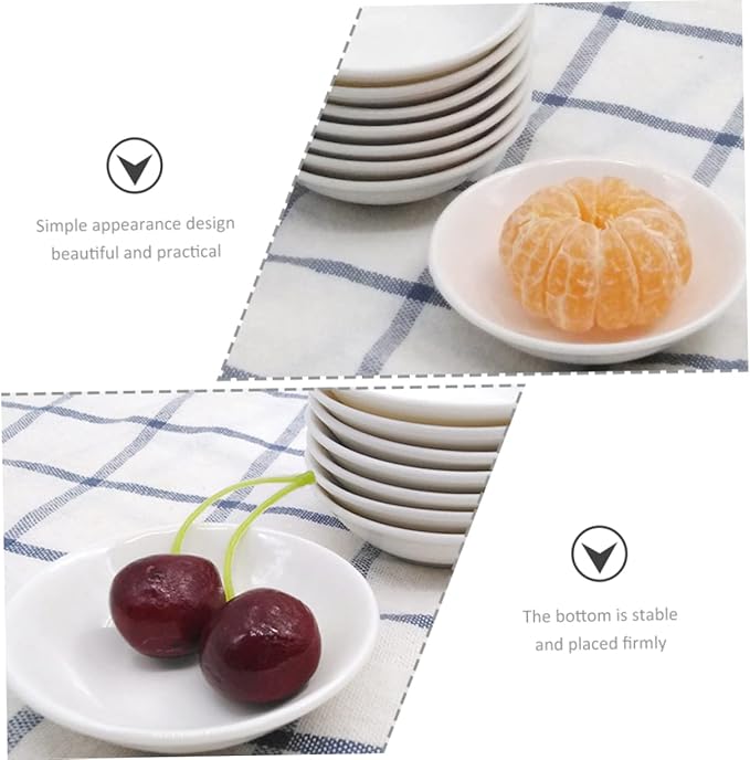 6pcs Ceramic Sauce Serving Plates Appetizer Holders for Condiments Dipping Elegant Design for Family Gatherings Restaurants Picnics