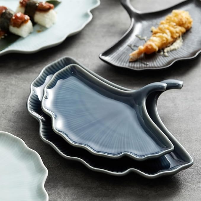SONGCHAO Party Supplies Small Plate Ceramic Household Japanese Sushi Plate Restaurant Dessert Western Meal Snack Pastry Snack Plate Party Plates (Color : A, Size : Small)