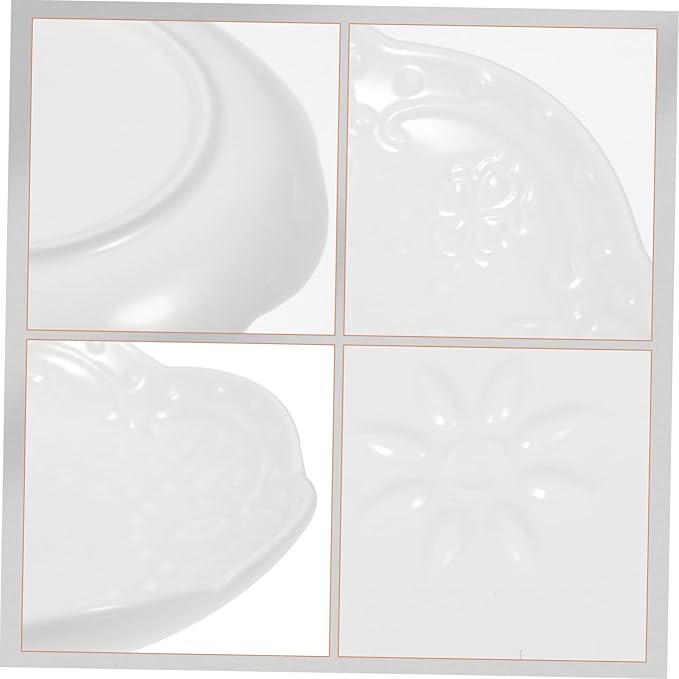2pcs Ceramic Sauce Dish Flower Butterfly Embossed Dipping Bowls Versatile Appetizer Plates for Condiments Fruits Nuts and Snacks for Home and Parties