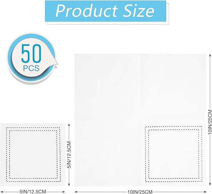 50 Pack White Cocktail Napkins Disposable - Linen Feel 5x5 Inch Premium Dessert Napkins for Weddings, Parties, Birthdays, Anniversary, Suitable for Restaurants, Bars, Reception, Home Events
