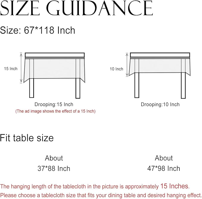 ISAENNE Designer Grayish Green Linen Extra Long Tablecloth Rectangle,Floral Stain Resistant Table Cloth,Fall Vintage Decor Tablecloths for Dining Thanksgiving Kitchen,67"*118"-Andrew A