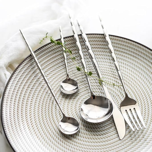 Stainless Steel Flatware serving set,Home Kitchen Eating Tableware Set,Dishwasher Safe,For Home Kitchen Restaurant Hote 5/20/30/40/50/60 Pieces Portuguese Retro Rose Gold 304 Stainless Steel Cutlery S