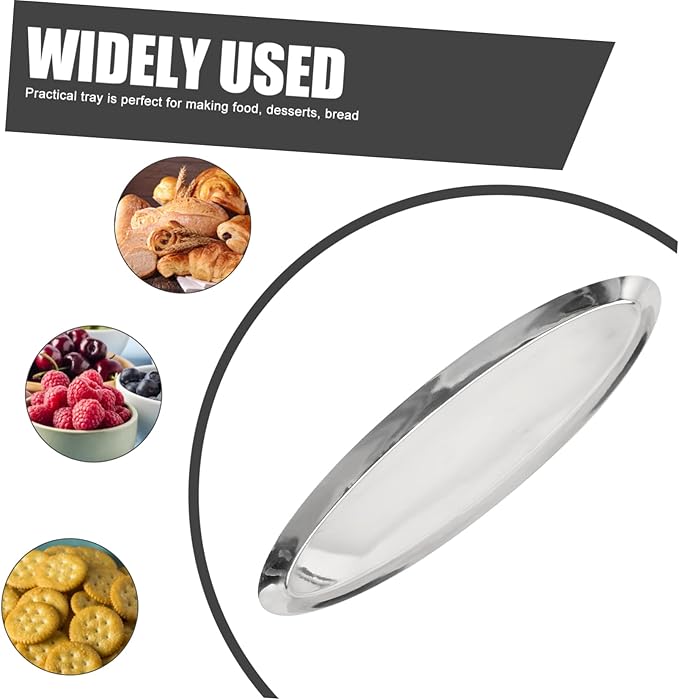 Stainless Steel Snack Tray Thicken Storage Dish for Snacks Appetizers and Towels Japanese Style Oval Plate for Home Restaurant Hotel Use
