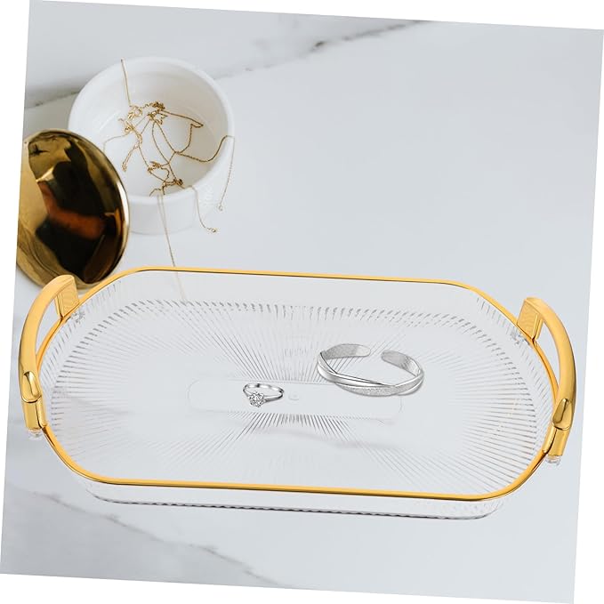 Storage Plate Makeup Box Rectangle Fruit Serving Tray Dessert Serving Tray Handles