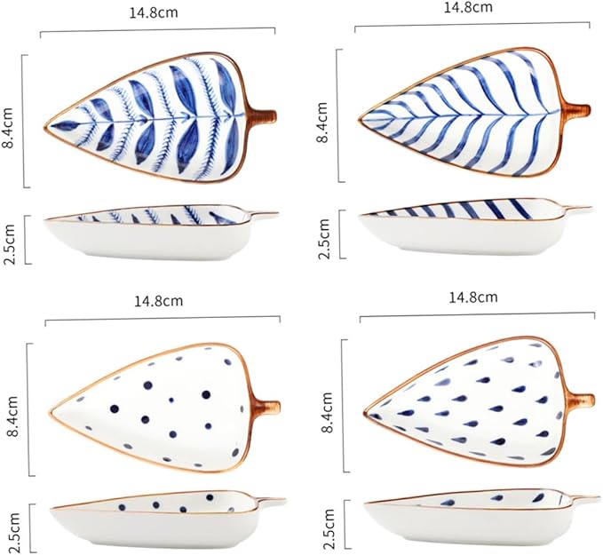 Cabilock 3pcs Food Serving Plate Sauce Dipping Dishes Seasoning Dish Snack Food Plates Random Style