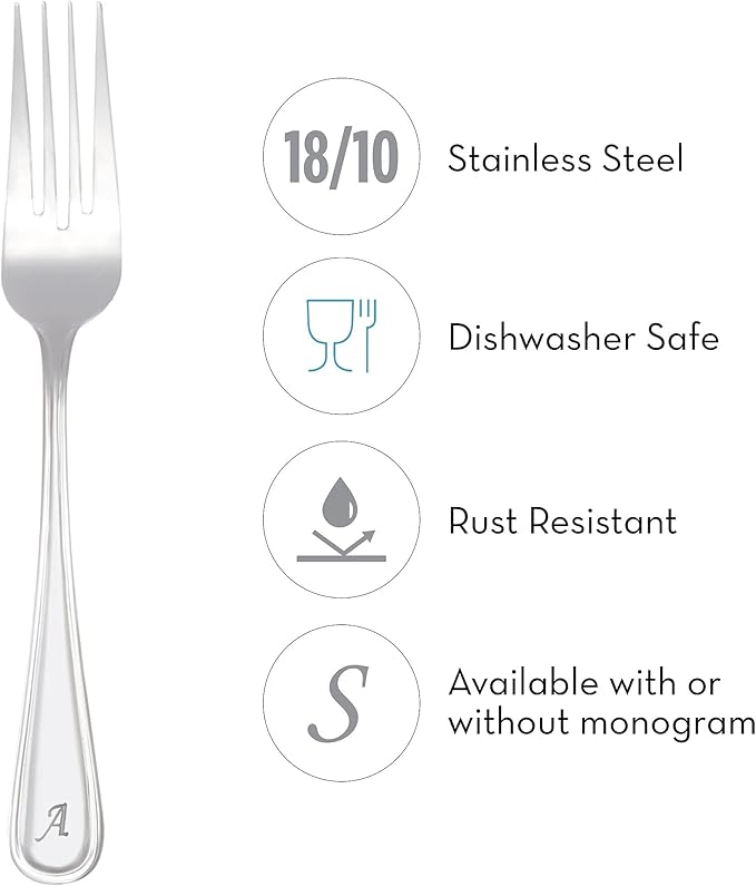 RiverRidge 46-Pc. Monogrammed Flatware, Service for 8, Marina Pattern - U