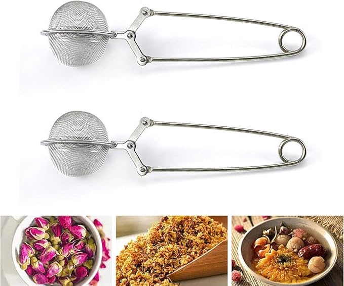 TraderPlus 2 Pack Stainless Steel Loose Leaf Tea Infuser Mesh Strainer Ball with Handle