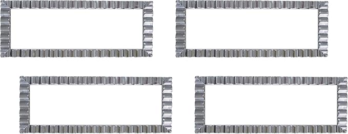 Party Essentials Disposable Hard Plastic Decorative Wavy Trays, 17" X 9", White/Silver Edge (Pack of 2)