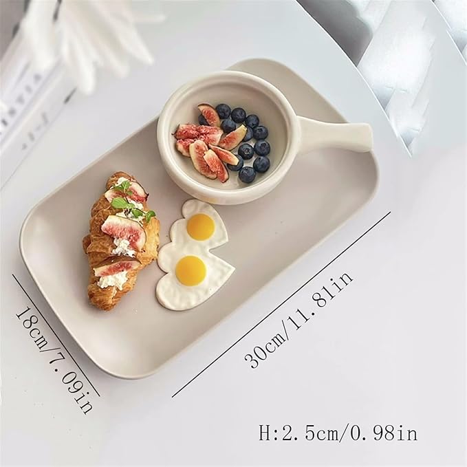 SONGCHAO Party Supplies Rectangular Dinner Plate Ceramic Home Salad Plate Restaurant Coffee Shop Fruit Plate Sushi Plate Dessert Plate Flat Party Plates (Color : A)