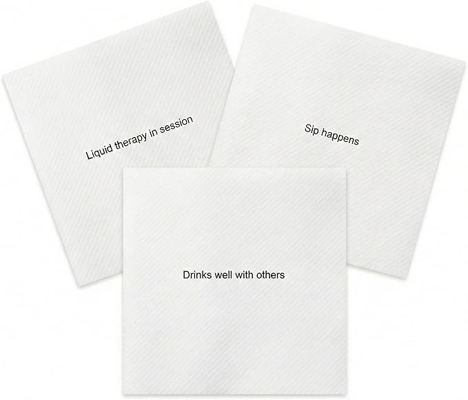 AH AMERICAN HOMESTEAD Cocktail Napkins - Linen-Like Disposable Beverage/Bar Napkins - Bulk Square Napkins for Everyday Use, Party or Wedding (Multicolor, 4.75 x 4.75)