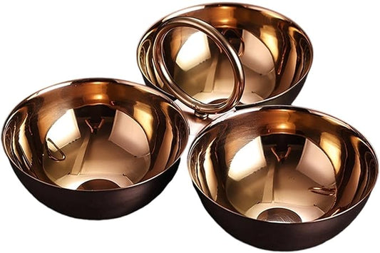Stainless Steel Snack Serving Bowls Serving Trays Versatile Easy to Clean Appetizer Plates Fruit Plates for Party Bar Candies (Rose Gold)