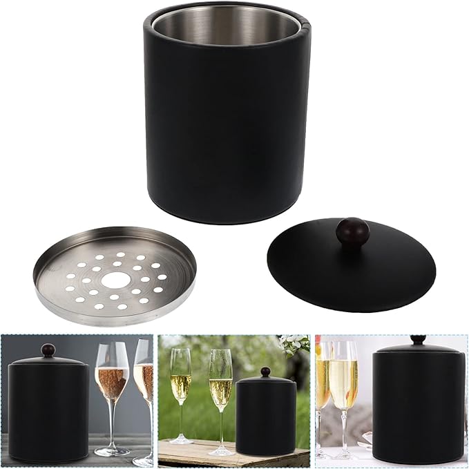 1pc Sturdy Stainless Steel Ice Bucket Thickened Bucket for Wine Beer for Parties Gatherings Home Bars Convenient Practical Design