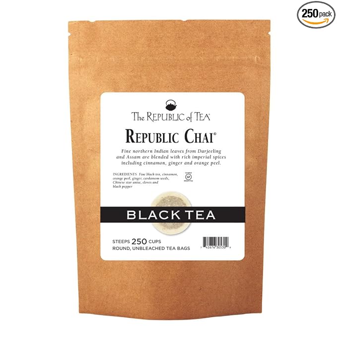 The Republic of Tea Republic Chai Black Tea, Refill Pack of 250 Tea Bags