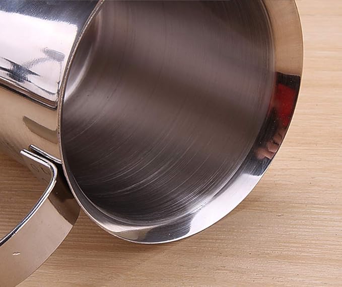 304 Stainless Steel Double-layer Manual Foamer for Milk Coffee, etc. (14 oz)