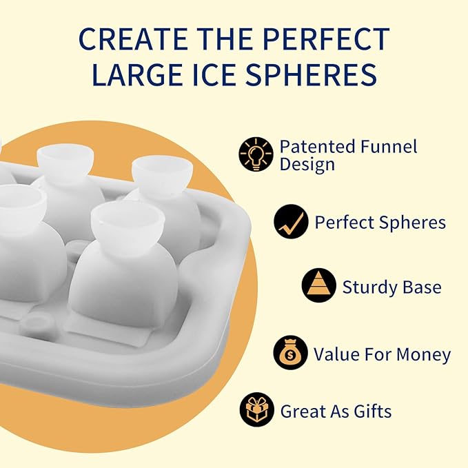 Skull Ice Cube Mold,JLMIH 6-Cavity Silicone Skull Ice Tray Fun Shapes for Halloween& Party Drinks,Whiskey, Cocktail, Bar,Easy Release & Dishwasher Safe