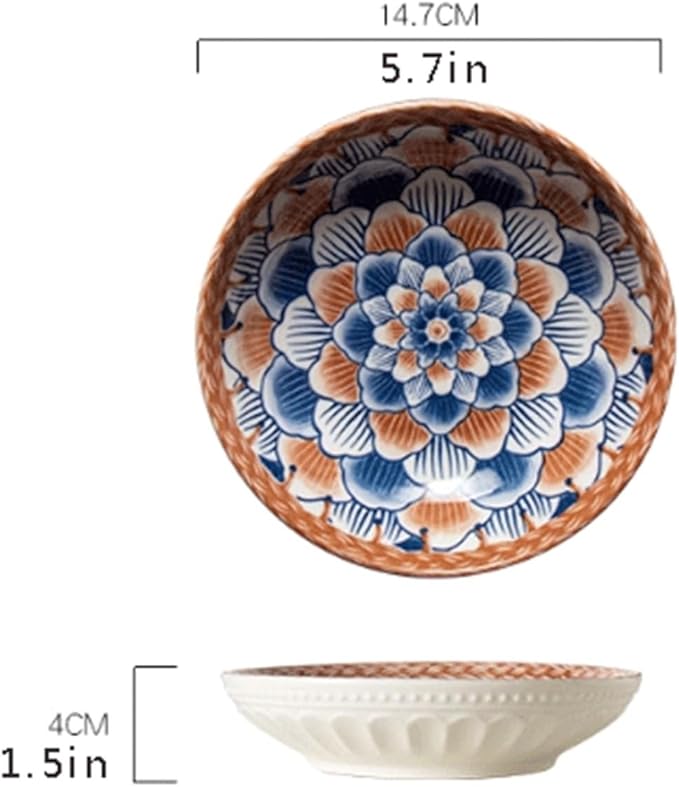 Appetizer Bowls Japanese Style Ceramic Dipping Bowls, Seasoning Dishes,Snack Plates, Applicability to Sushi, Soy Sauce, Dessert, Fruit and More. Salad Bowls (Color : B)