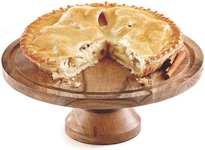 Royalty Art 4-in-1 Cake Stand with Dome, Cheese Board, Covered Platter, and Serving Tray for Pastries, Pies, Appetizers, and Holiday Treats, Decorative Kitchen Server and Display