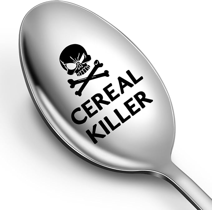 Funny Gifts Cereal Killer Spoon, Mens Gifts for Him, Dad, Boyfriend, Husband, Grandpa, Son, Teen Boy - Personalized Gifts for Christmas, Valentines Day, Easter Basket Stuffers, Birthday, Fathers Day