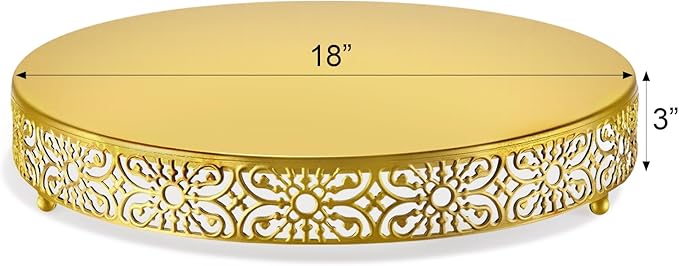 Wenqik 18 Inch Gold Cake Stand Metal Round Cake Stands Set Dessert Display Cupcake Stands Plates for Wedding Brithday Party Celebration