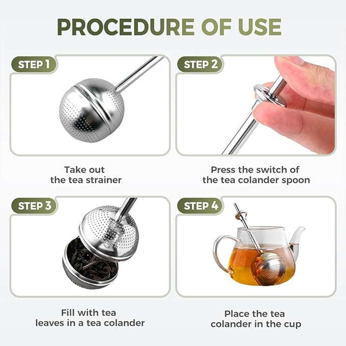 Stainless Steel Tea Diffuser,2025 New Tea Ball Infuser,Stainless Steel Tea Strainer Tea Infuser,For Loose Leaf Tea,Tea Diffusers Fine Mesh Tea Ball Tea Accessories (1)
