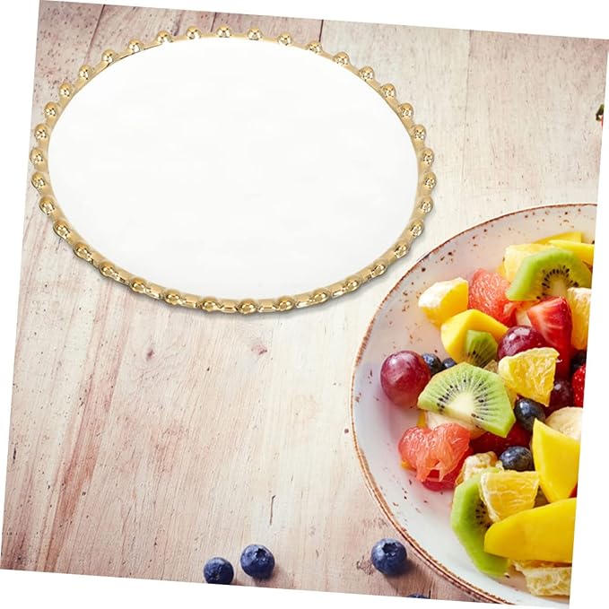 Porcelain Ceramic Dinner Plate and Appetizer Tray for Household and Restaurant Use Smooth Safe Surface Easy to Clean for Salad Pasta Snacks Serving White Design