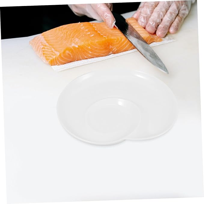PRETYZOOM Ceramic Plate Divided for Dumplings Fruit Snacks Decorative Serving Tray Kitchen Plate