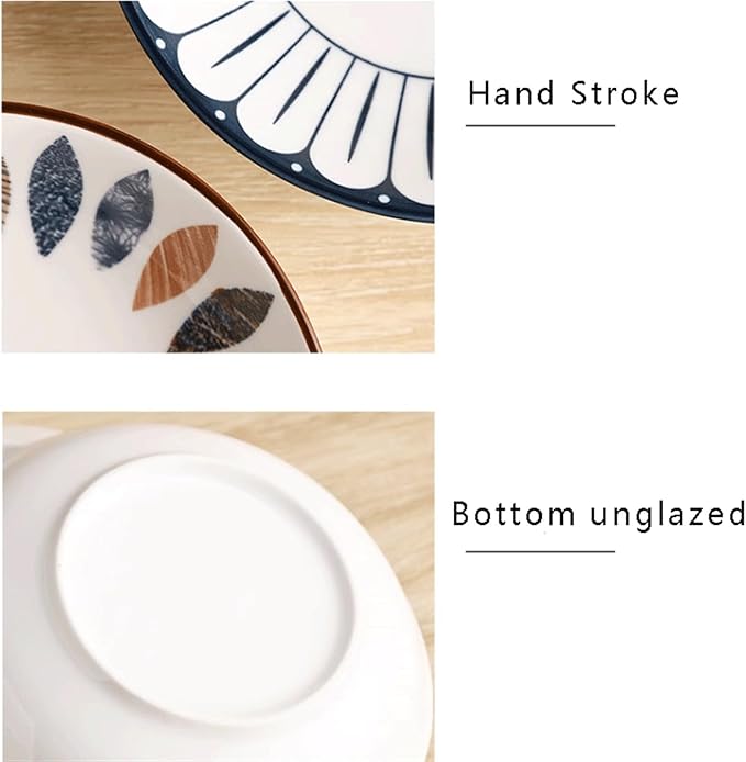 Appetizer Bowls Round Plates Home Ceramic Dessert Plates Set 2 or 4, Dipping Dishes Apply to Sushi Sauce Snack Appetizer and Kitchen Prep. Salad Bowls (Color : 1)