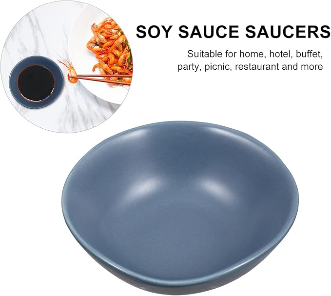 MARURY 4pcs Ceramic Sauce Dishes Dip Bowls Round Seasoning Dishes Sushi Dipping Bowl Saucers Bowl Appetizer Plates Seasoning Dish Saucer Plates Blue (Color : Blue)