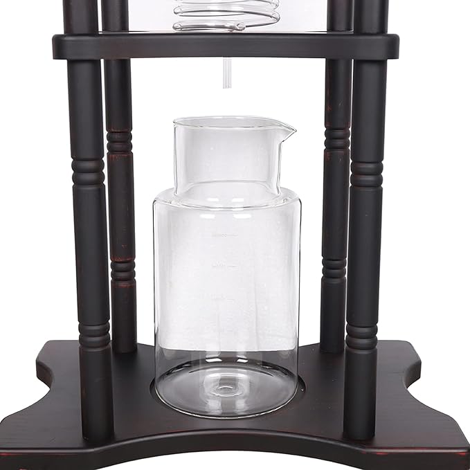 Ice Dripper Coffee Maker, 67.63 oz Cold Brew Coffee Tower with Built-In Glass Filter Core and V-Shaped Spout, Adjustable Speed & Extraction Time Manual Ice Drip Coffee Maker For Cafes Parties