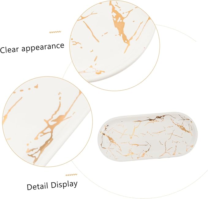 Alipis 1Pc Elegant Marble Pattern Ceramic Food Plate for Sushi Appetizers and Dishes for Home Restaurant and Party Serving Easy to Clean with Smooth Surface
