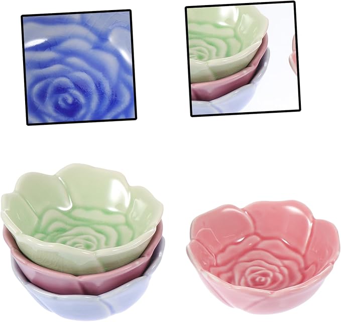 4pcs Sauce Plate Ceramic Sauce Dishes Bowl Vinegar Dish Compact Easy to Carry Random Color